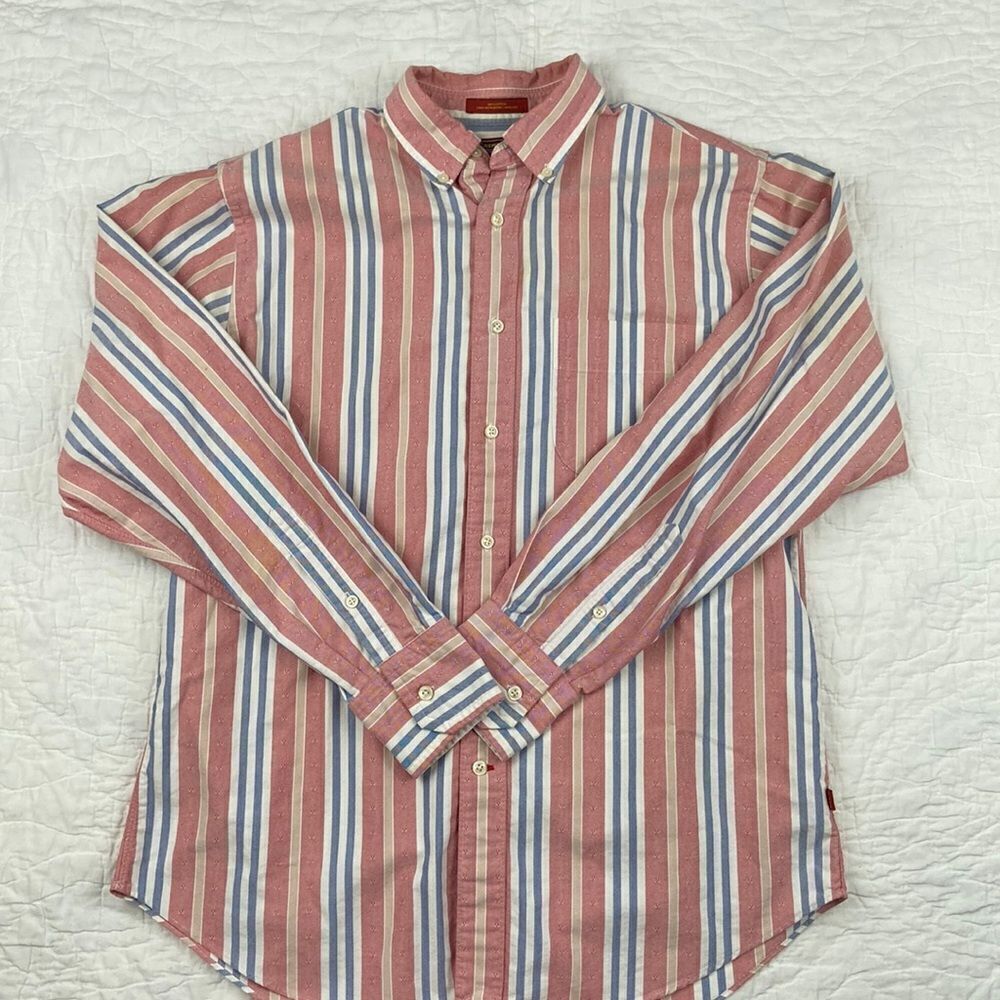 Vintage Men’s Cremieux 100% Cotton Striped Button up size Large